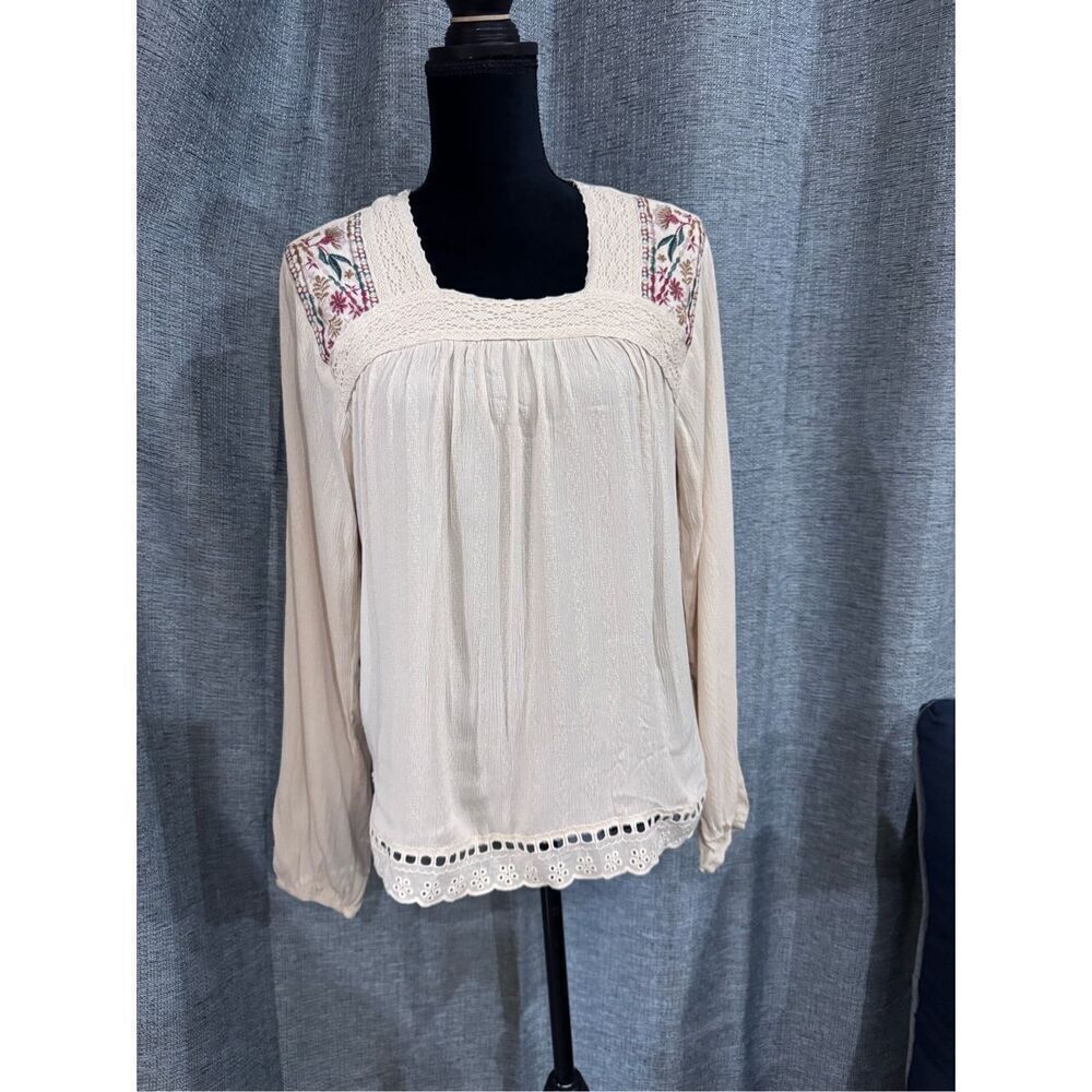 Knox rose cream bohemian top size small - Picture 1 of 8